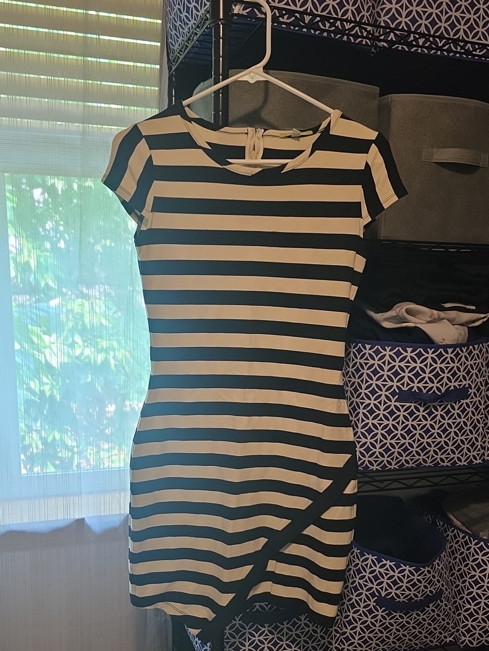 Gianni Bini Black and White Striped Mini Dress